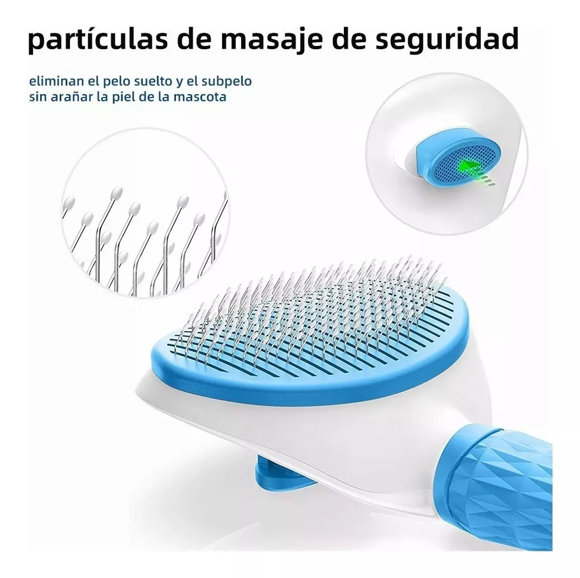 Cepillo  para mascotas con removedor de pelo y boton
